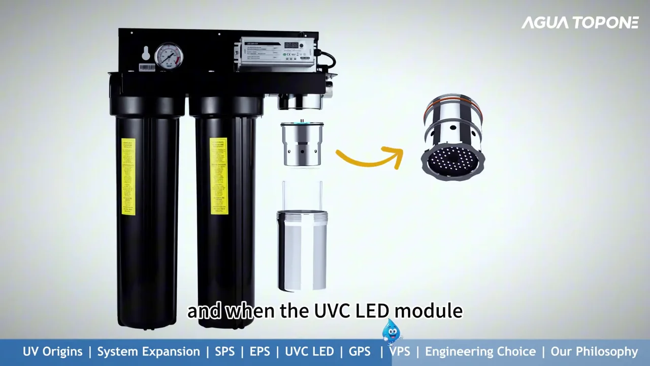 Illustration of the removable UVC LED module beside the VPS system.