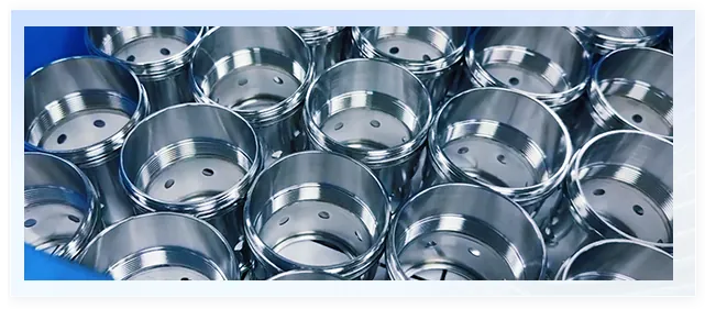 Metal UVC LED component housings illustrating reactor and component geometry