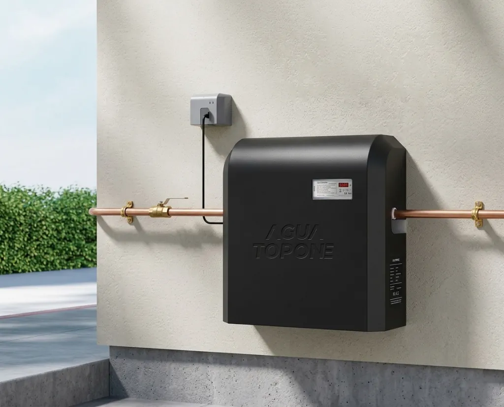 The wall-mounted VPS system provides efficient pre-filtration for residential water inlets, saving space while ensuring high-flow purification.
