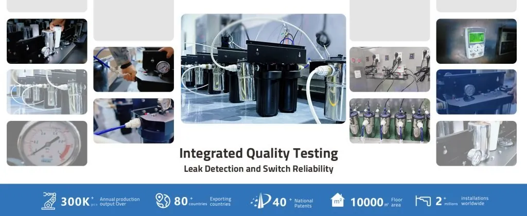 Strict quality control testing of UVC LED purification systems before shipment to France.