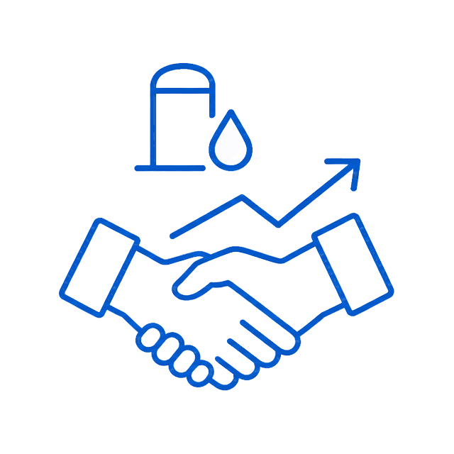 Partnership icon showing support for business growth