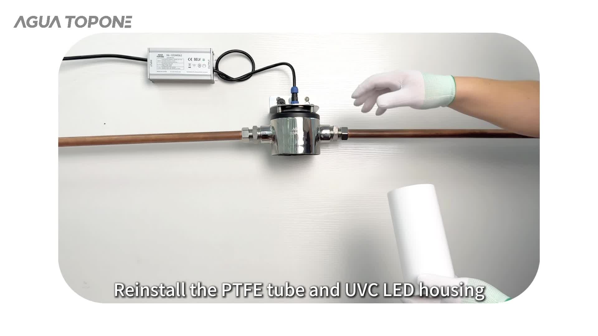PTFE tube being returned before the AGLED-40012 housing is closed